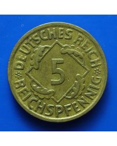 German, Weimar Republic  5 Reichspfennig 1925A km# 39