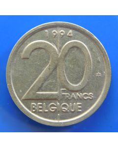Belgium 	 20 Francs	1994	 Albert II  (French Text)