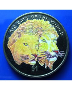 Sierra Leone 	 Dollar	2001	 - multi colered - Male and Female Lions