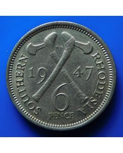 Southern Rhodesia 6 Pence1947 km# 17B  Schön# 23