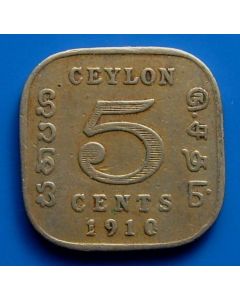 Ceylon  5 Cents1910 km# 103   Schön# 4