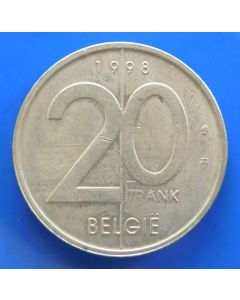 Belgium 	 20 Francs	1998	 Albert II  (Dutch Text)