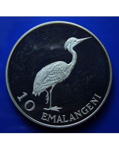 Swaziland 	10 Emalangeni	1975	 - Silver / Proof - Heron, 75th Ann. Birth of King Sobhuza ll