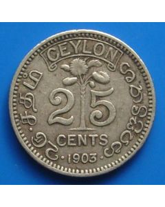 Ceylon  25 Cents1903 km# 98   Schön# 6