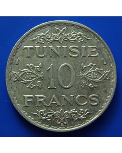 Tunisia  10 Francs1934km# 262 