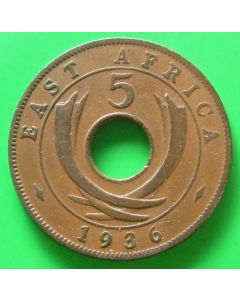 East Africa  5 Cents1936KNkm# 23   Schön# 25