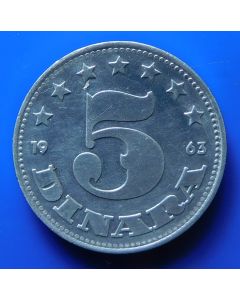 Yugoslavia  5 Dinara1963km#38  Schön#33