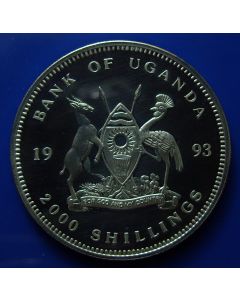 Uganda  2000 Shillings1993 km# 42   Schön# 36.2