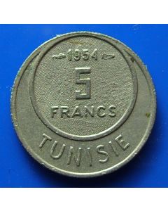 Tunisia  5 Francs1954km# 277 