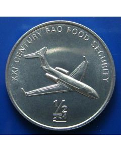 Korea  	 ½ Chon	2002	 F.A.O. – Jet airliner - unc