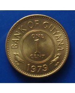 Guyana 	 Cent	1979	 - Stylized Lotus flower - unc