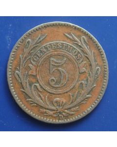 Uruguay  5 Centiesimos 1857D km# 8