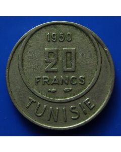 Tunisia  20 Francs1950km# 274 