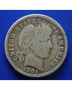 United States Dime 1901 - Barber / Silver