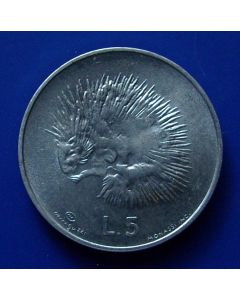 San Marino 	 5 Lire	1974	 Hedgehogs