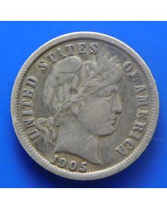 United States	 Dime	1905	 -  Barber / Silver