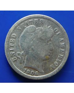 United States	 Dime	 1906S	 -  Barber / Silver