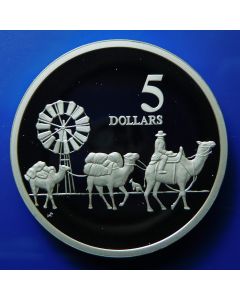 Australia 	 5 Dollars	1997	Camel Pack Train – Silver