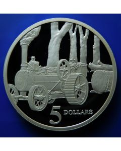 Australia 	 5 Dollars	1997	 Steam tractor - Silver / Proof