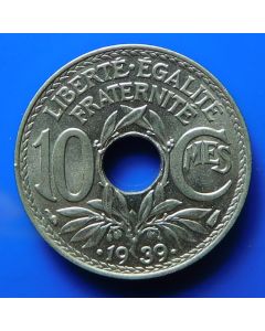 France  10 Centimes .1939. km# 889.1  Schön# 33