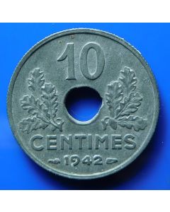 France  10 Centimes1942 km# 898.1  Schön# 40