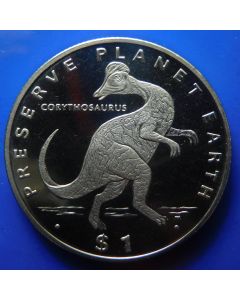 Liberia  Dollar1993  - Preserve Planet Earth, Corythosaurus