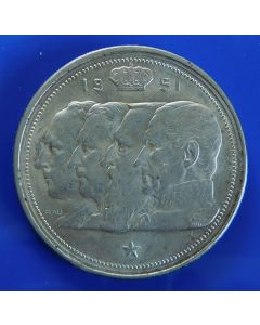 Belgium  100 Francs1951km# 139.1  -  Silver