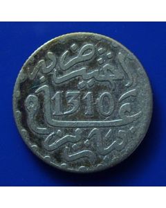 Morocco   ½ Dirham ah1310 Y# 4  