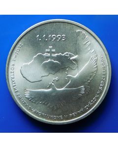 Slovakia	 100 Korun	1993	 National Independence, Three doves – Silver