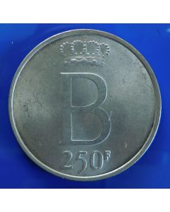 Belgium  250 Francs1976km# 158.1 - Silver 