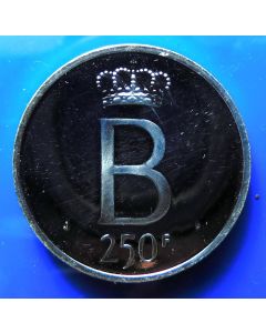 Belgium 	 250 Francs	1976	 Silver - Koning der Belgen -edge: Stars*- Silver Jubilee of King 