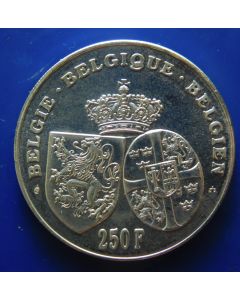 Belgium 	 250 Francs	1995	  60th Anniversary Death of Queen Astrid - Silver / BU
