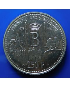 Belgium  250 Francs1996km# 202  - Silver