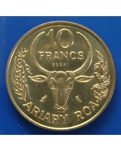 Madagascar  10 Francs1970km# E9 - Essai 