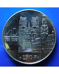 Belgium 	 250 Francs	1999	 - 40th Wedding Anniversary King Albert