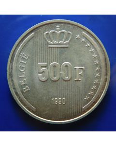 be1378.2	Belgium 	 500 Francs	1990	 - 60th Birthday of King Boudouin (Dutch)- Silver
