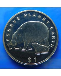Liberia 	 Dollar	1994	 Pygmy Hippopatamus