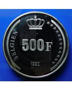 Belgium  500 Francs1990 qp km# 180 - Silver