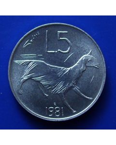 San Marino 	 5 Lire	1981	Sheep