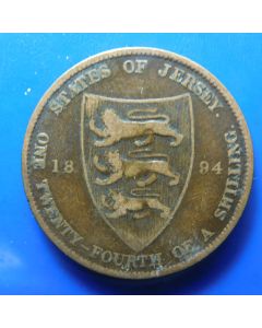 Jersey 1/24 Shilling 1894km# 7  - VICTORIA  D.G. BRITANNIAR
