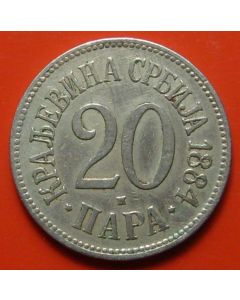 Serbia  20 Para 1884H km#20