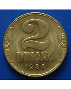 Yugoslavia  2 Dinara1938km#20 Schön#16a