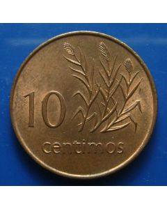 Mozambique 	 10 Centimos	1975	 - President Samora Machel, Sugar cane sprig