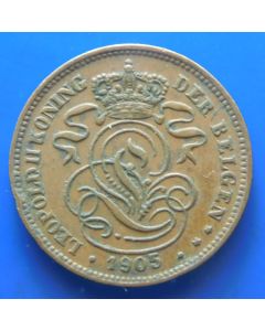 Belgium 	 2 Centimes	1905	 (der Belgen) Dutch Text  (km#36)
