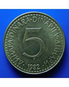 Yugoslavia  5 Dinara1982km#88  Schön#85