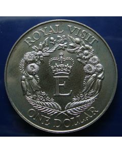 New Zealand 	 Dollar	1986	 Crowned E