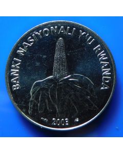 Rwanda 	 50 Francs	2003	  Ear of corn within husks - unc