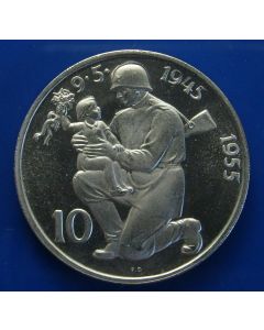 Czechoslovakia 	10 Korun	1955	 Proof / Silver - 10th Ann. Liberation from Germany