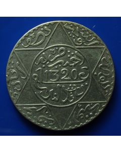 Morocco   ½ Rial ah1320 Y# 21.2 