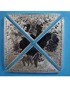 Congo Democratic Republic 	 4x10 Francs	2000	 Animal Protection, Chimpanzee